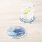 Moderne Abstrakte blaugraue Fraktal Grafik Getränkeuntersetzer (Seite)