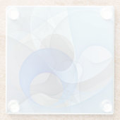 Moderne Abstrakte blaugraue Fraktal Grafik Glasuntersetzer (Rückseite)