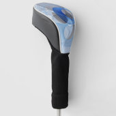 Moderne Abstrakte blaugraue Fraktal Grafik Golf Headcover (angewinkelt)