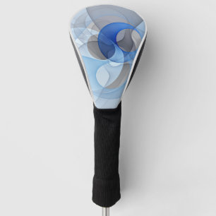 Moderne Abstrakte blaugraue Fraktal Grafik Golf Headcover