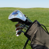 Moderne Abstrakte blaugraue Fraktal Grafik Golf Headcover (In SItu)