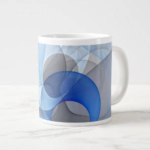 Moderne Abstrakte blaugraue Fraktal Grafik Jumbo-Tasse