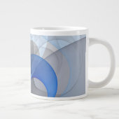 Moderne Abstrakte blaugraue Fraktal Grafik Jumbo-Tasse (Rechts)