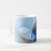 Moderne Abstrakte blaugraue Fraktal Grafik Kaffeetasse (Vorderseite Links)
