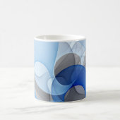Moderne Abstrakte blaugraue Fraktal Grafik Kaffeetasse (Mittel)