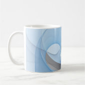Moderne Abstrakte blaugraue Fraktal Grafik Kaffeetasse (Links)