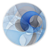 Moderne Abstrakte blaugraue Fraktal Grafik Keramikknauf (Vorderseite)