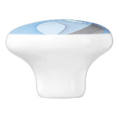 Moderne Abstrakte blaugraue Fraktal Grafik Keramikknauf (Seitenansicht)