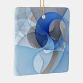 Moderne Abstrakte blaugraue Fraktal Grafik Keramikornament (Rechts)