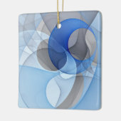 Moderne Abstrakte blaugraue Fraktal Grafik Keramikornament (Links)