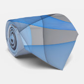 Moderne Abstrakte blaugraue Fraktal Grafik Krawatte (Gerollt)