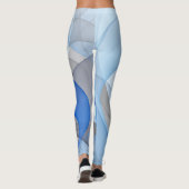 Moderne Abstrakte blaugraue Fraktal Grafik Leggings (Rückseite)