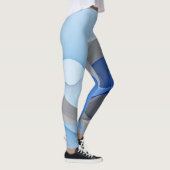Moderne Abstrakte blaugraue Fraktal Grafik Leggings (Rechts)