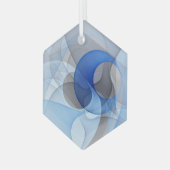 Moderne Abstrakte blaugraue Fraktal Grafik Ornament Aus Glas (Vorderseite Links)
