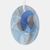 Moderne Abstrakte blaugraue Fraktal Grafik Ornament Aus Glas (Vorderseite links)