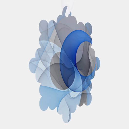 Moderne Abstrakte blaugraue Fraktal Grafik Ornament Karte (Rechts)