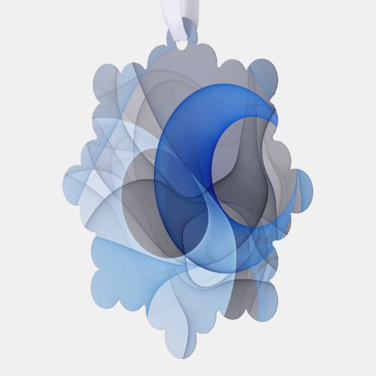 Moderne Abstrakte blaugraue Fraktal Grafik Ornament Karte (Linke Ecke)