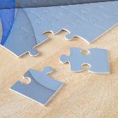 Moderne Abstrakte blaugraue Fraktal Grafik Puzzle (Seite)