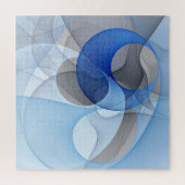 Moderne Abstrakte blaugraue Fraktal Grafik Puzzle (Vertikal)