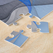 Moderne Abstrakte blaugraue Fraktal Grafik Puzzle (Seite)