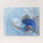 Moderne Abstrakte blaugraue Fraktal Grafik Puzzle (Horizontal)
