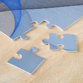 Moderne Abstrakte blaugraue Fraktal Grafik Puzzle (Seite)