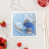 Moderne Abstrakte blaugraue Fraktal Grafik Serviette (Beispiel)