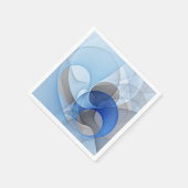 Moderne Abstrakte blaugraue Fraktal Grafik Serviette (Ecke)