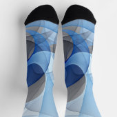 Moderne Abstrakte blaugraue Fraktal Grafik Socken (Oben)