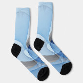 Moderne Abstrakte blaugraue Fraktal Grafik Socken (Rechts)