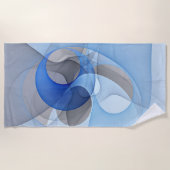 Moderne Abstrakte blaugraue Fraktal Grafik Strandtuch (Vorderseite)