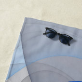 Moderne Abstrakte blaugraue Fraktal Grafik Strandtuch (Beispiel)