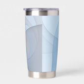 Moderne Abstrakte blaugraue Fraktal Grafik Thermobecher (Rechts)