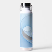 Moderne Abstrakte blaugraue Fraktal Grafik Trinkflasche (Vorne)