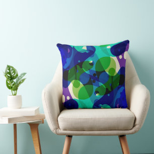 Moderne abstrakte Blaumuster Kissen
