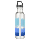 Moderne Abstrakte Blautöne Edelstahlflasche (Rückseite)