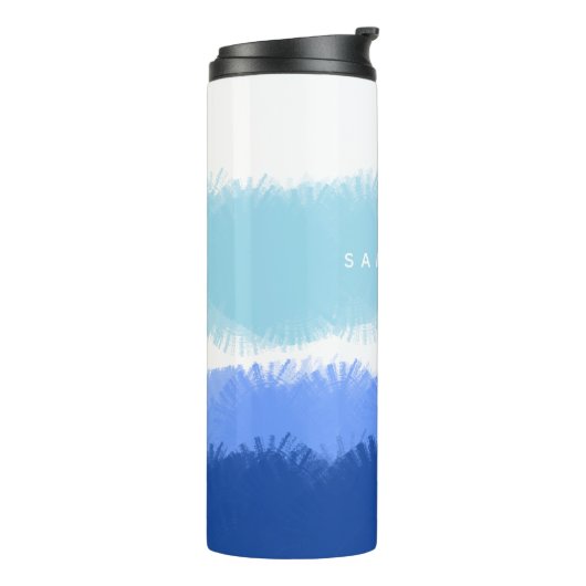 Moderne Abstrakte Blautöne Thermosbecher (Nach links gedreht)