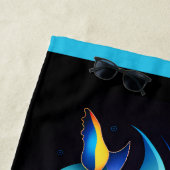 Moderne Abstrakte Blauwale individuell anpassbar Strandtuch (Beispiel)