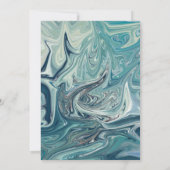 Moderne Abstrakte Blauwellen Künstlerische Minimal Einladung (Rückseite)