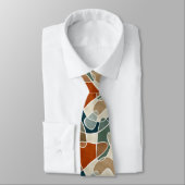 Moderne Abstrakte Blobs, Aquamarin, Olivenöl, Rost Krawatte (Gebunden)