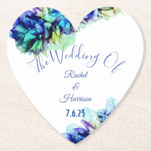 Moderne Abstrakte Blue Aquamarin & Türkise Wedding Untersetzer