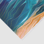 Moderne Abstrakte Blue Beach Wave Seidenpapier (Ausschnitt)