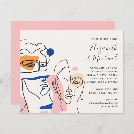 Moderne Abstrakte Blue Coral Wedings (Vorne/Hinten)