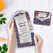 Moderne Abstrakte Blue Wave Sky Stilvolle Chic Wed All In One Einladung