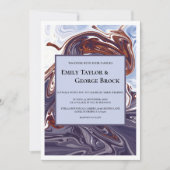 Moderne Abstrakte Blue Wave Sky Stilvolle Chic Wed Einladung (Vorderseite)