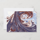 Moderne Abstrakte Blue Wave Sky Stilvolle Chic Wed RSVP Karte (Rückseite)