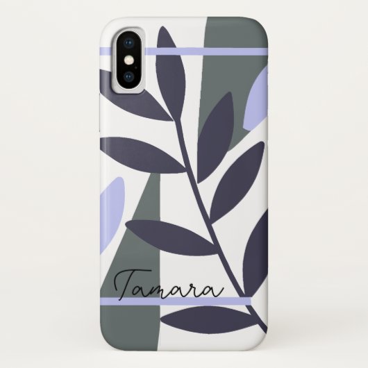 Moderne abstrakte Blumblatt-Mustername Case-Mate iPhone Hülle (Rückseite)
