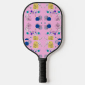 Moderne abstrakte Blume in Rosa Pickleball Schläger (Vorderseite)