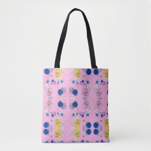 Moderne abstrakte Blume in Rosa Tasche (Vorderseite)