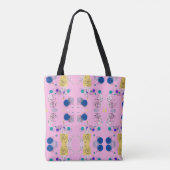Moderne abstrakte Blume in Rosa Tasche (Rückseite)
